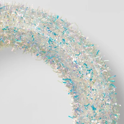 17.5" Christmas LED Light Wreath Iridescent Tinsel - Wondershop™ 4 17.5" Christmas LED Light Wreath Iridescent Tinsel - Wondershop™ - Image 2