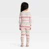 Toddler "Let It Snow" Fair Isle Cozy Knit Long Sleeve Shirt And Pants Holiday Matching Family Pajama Set - Wondershop™ Cream