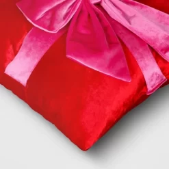 16" Christmas Red Square Pillow With Hot Pink Bow - Wondershop™ -Christmas Decorations Shop GUEST 0e278215 0c7b 4890 9e4b 9aa29c0aa50c