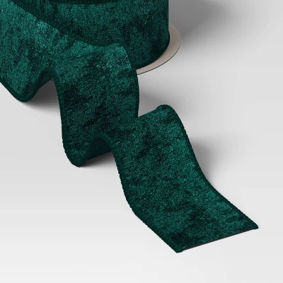 15' Christmas Legacy Luxe Premium Ribbon Dark Green Velvet - Wondershop™ 4 15' Christmas Legacy Luxe Premium Ribbon Dark Green Velvet - Wondershop™ - Image 2