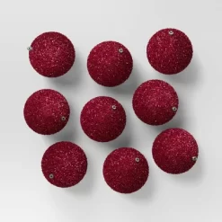 9ct 80mm Christmas Flocked Ball Ornament Set - Wondershop™ -Christmas Decorations Shop GUEST 181fadde 19aa 4c5a a47b 843273c5dce6