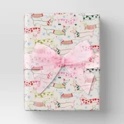 45' Christmas Holiday Cheer Premium Ribbon Pink Sheer - Wondershop™