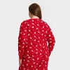 Women's Santa Print Ribbed Long Sleeve Holiday Matching Family Pajama Shirt - Wondershop™ Red
