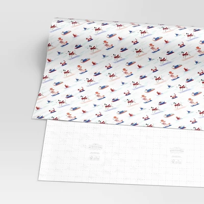 30” 25 Sq Ft Christmas Roll Wrap Dogs Sledding On Cream - Wondershop™ 4 30” 25 Sq Ft Christmas Roll Wrap Dogs Sledding On Cream - Wondershop™ - Image 2