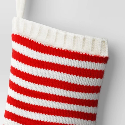 20" Christmas Stripe Knit Stocking Red/White - Wondershop™ 4 20" Christmas Stripe Knit Stocking Red/White - Wondershop™ - Image 2