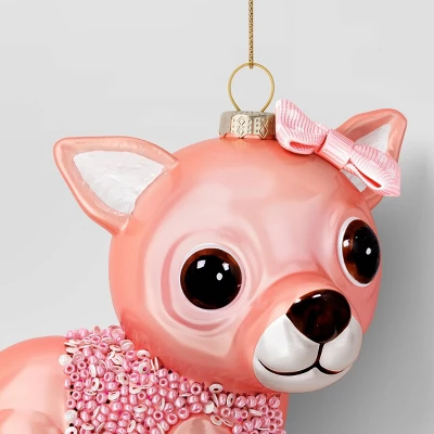 Christmas Glass Pink Chihuahua Ornament - Wondershop™ 4 Christmas Glass Pink Chihuahua Ornament - Wondershop™ - Image 2