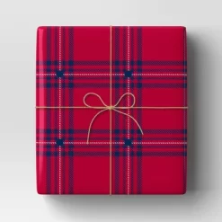 30” 25 Sq Ft Christmas Red And Blue Plaid - Wondershop™