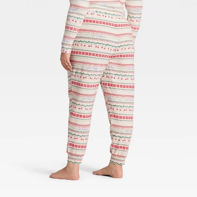 Women's "Let It Snow" Fair Isle Cozy Knit Holiday Matching Family Pajama Pants - Wondershop™ Cream 3 Women's "Let It Snow" Fair Isle Cozy Knit Holiday Matching Family Pajama Pants - Wondershop™ Cream