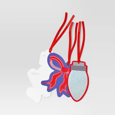 50ct Christmas Tie-On Gift Tags Cheerful Prints - Wondershop™ 4 50ct Christmas Tie-On Gift Tags Cheerful Prints - Wondershop™ - Image 2