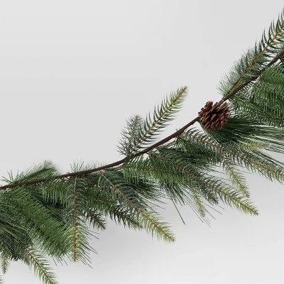 6' Christmas Unlit Icy Glitter Mixed Green With Pinecones Garland - Wondershop™ 4 6' Christmas Unlit Icy Glitter Mixed Green With Pinecones Garland - Wondershop™ - Image 2