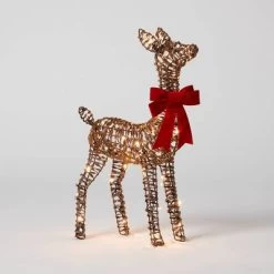 LED Faux Rattan Fawn With Red Bow Christmas Novelty Sculpture Light - Wondershop™ -Christmas Decorations Shop GUEST 452f3118 833b 449c 8777 afc91f3b2845