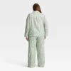 Women's Gingerbread Striped Flannel Long Sleeve Shirt And Pants Holiday Matching Family Pajama Set - Wondershop™ Cream