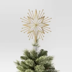 14.5" Lit-Led Gold Starburst Painted Gold Beads Warm White Lights Christmas Tree Topper - Wondershop™ -Christmas Decorations Shop GUEST 4b679217 2a49 4ee6 8f01 55885b03fc9b
