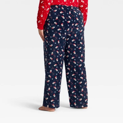 Women's Santa Print Microfleece Holiday Matching Family Pajama Pants - Wondershop™ Navy Blue 3 Women's Santa Print Microfleece Holiday Matching Family Pajama Pants - Wondershop™ Navy Blue