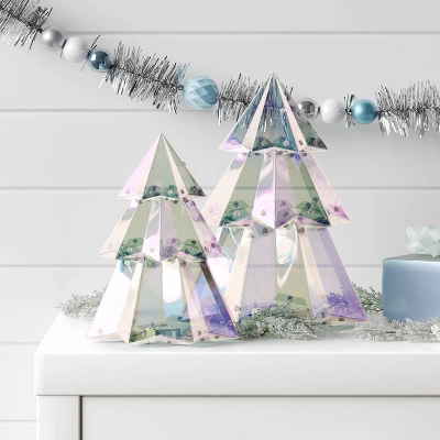 12.8" Christmas Lit Iridescent Tree Decor - Wondershop™ 3 12.8" Christmas Lit Iridescent Tree Decor - Wondershop™