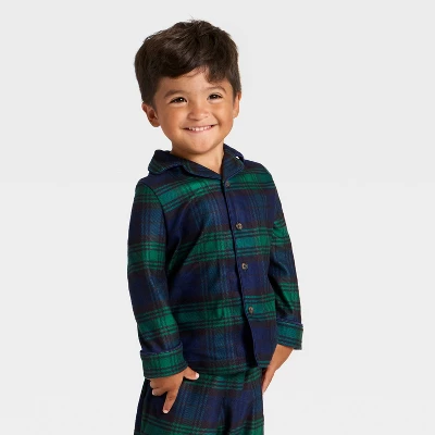 Toddler Plaid Long Sleeve Shirt And Pants Holiday Matching Family Pajama Set - Wondershop™ 4 Toddler Plaid Long Sleeve Shirt And Pants Holiday Matching Family Pajama Set - Wondershop™ - Image 2