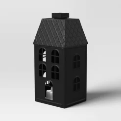 11" Lit Metal House Christmas Village Building - Wondershop™ Black: Indoor Tabletop Decorative Object, Battery-Powered -Christmas Decorations Shop GUEST 51866ca0 ac2c 43a0 a522 c3f2969365e2