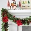 6' Cedar With Poinsettia Flowers And Pinecones Christmas Artificial Garland - Wondershop™: Traditional Decor, Indoor/Sheltered Outdoor Use -Christmas Decorations Shop GUEST 552dcef4 adda 4172 9fc5 3e3973680479