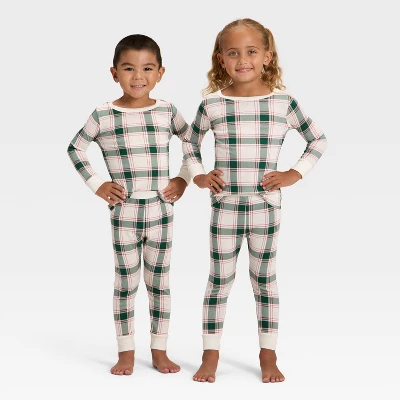 Toddler Plaid Ribbed Long Sleeve Shirt And Pants Holiday Matching Family Pajama Set - Wondershop™ Cream 7 Toddler Plaid Ribbed Long Sleeve Shirt And Pants Holiday Matching Family Pajama Set - Wondershop™ Cream - Image 5