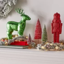 30ct LED Dewdrop With Flocked Greenery Christmas Indoor Novelty String Lights Warm White With Silver Wire - Wondershop™