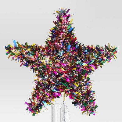 11" Lit-Led Multi Tinsel Star Twinkle Warm White Lights Christmas Tree Topper - Wondershop™ 5 11" Lit-Led Multi Tinsel Star Twinkle Warm White Lights Christmas Tree Topper - Wondershop™ - Image 3