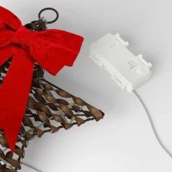 30ct Battery Operated Christmas Hanging Twisted Faux Rattan Star With Red Velvet Bow - Warm White Lights - Wondershop™ -Christmas Decorations Shop GUEST 6ab43f64 a325 4d29 b3c7 108e287e4eee