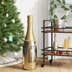 28" Christmas Mirror Champange Bottle Decor - Wondershop™
