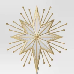 14.5" Lit-Led Gold Starburst Painted Gold Beads Warm White Lights Christmas Tree Topper - Wondershop™ -Christmas Decorations Shop GUEST 72eabfa4 95a9 4bc2 bc16 2d09b95e0a90