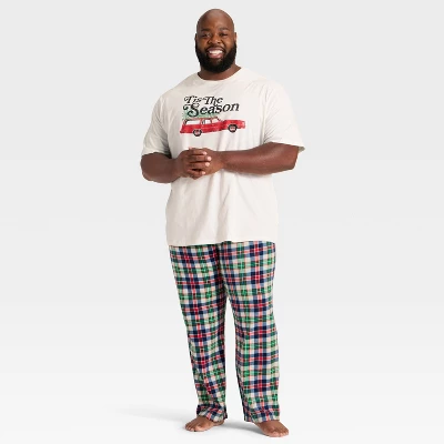 Men's "Tis The Season" Short Sleeve Holiday Matching Family Pajama Shirt - Wondershop™ Cream 4 Men's "Tis The Season" Short Sleeve Holiday Matching Family Pajama Shirt - Wondershop™ Cream - Image 2