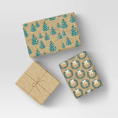 30" 3pk 180 Sq Ft Christmas Wrap Pack Wreath/Merry/Trees - Wondershop™ 3 30" 3pk 180 Sq Ft Christmas Wrap Pack Wreath/Merry/Trees - Wondershop™