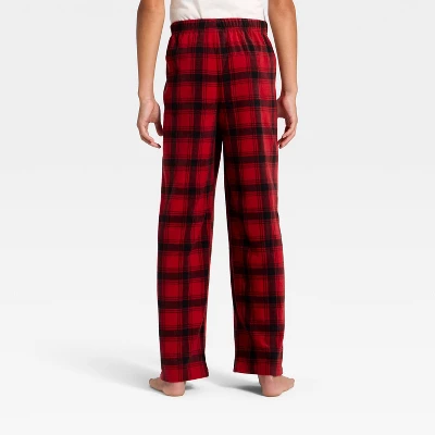 Kids' Plaid Microfleece Holiday Matching Family Pajama Pants - Wondershop™ Red/Black 4 Kids' Plaid Microfleece Holiday Matching Family Pajama Pants - Wondershop™ Red/Black - Image 2
