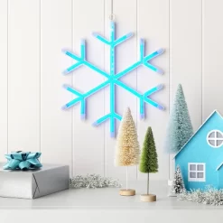 LED Battery Operated Christmas Neon Snowflake Hangable Sign Blue - Wondershop™