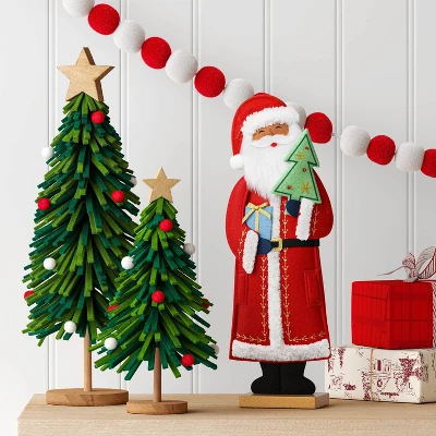 Christmas Fabric Santa Figural Decor Deep - Wondershop™ 3 Christmas Fabric Santa Figural Decor Deep - Wondershop™
