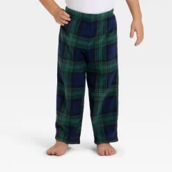 Toddler Plaid Microfleece Holiday Matching Family Pajama Pants - Wondershop™ Navy Blue