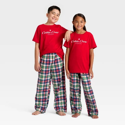 Kids' Plaid Microfleece Holiday Matching Family Pajama Pants - Wondershop™ Cream 6 Kids' Plaid Microfleece Holiday Matching Family Pajama Pants - Wondershop™ Cream - Image 4