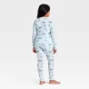 Kids' "Tis The Ski-son!" Cozy Knit Long Sleeve Shirt And Pants Holiday Matching Family Pajama Set - Wondershop™ Blue