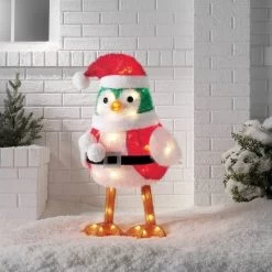 Incandescent Tinsel Santa Bird Christmas Novelty Sculpture Light With Clear Color Light Bulb - Wondershop™