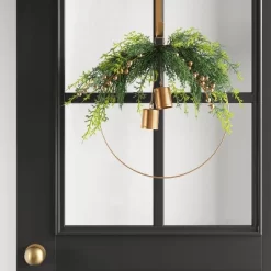 Christmas Hoop Wreath With Gold Bells - Wondershop™