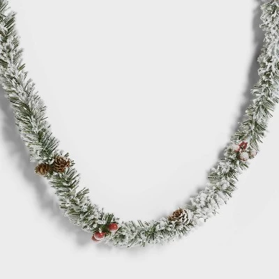 30ct LED Dewdrop With Flocked Greenery Christmas Indoor Novelty String Lights Warm White With Silver Wire - Wondershop™ 4 30ct LED Dewdrop With Flocked Greenery Christmas Indoor Novelty String Lights Warm White With Silver Wire - Wondershop™ - Image 2