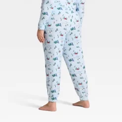 Women's "Tis The Ski-son!" Cozy Knit Holiday Matching Family Pajama Pants - Wondershop™ Blue