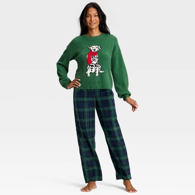 Women's Plaid Microfleece Holiday Matching Family Pajama Pants - Wondershop™ Navy Blue 4 Women's Plaid Microfleece Holiday Matching Family Pajama Pants - Wondershop™ Navy Blue - Image 2