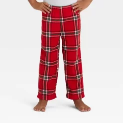 Toddler Plaid Microfleece Holiday Matching Family Pajama Pants - Wondershop™ Red