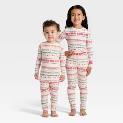 Toddler "Let It Snow" Fair Isle Cozy Knit Long Sleeve Shirt And Pants Holiday Matching Family Pajama Set - Wondershop™ Cream -Christmas Decorations Shop GUEST b51dae2f c891 4884 af8c 0d8bee9f60cf