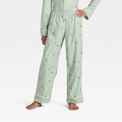 Kids' Gingerbread Striped Long Sleeve Shirt And Pants Holiday Matching Family Pajama Set - Wondershop™ Cream 5 Kids' Gingerbread Striped Long Sleeve Shirt And Pants Holiday Matching Family Pajama Set - Wondershop™ Cream - Image 3