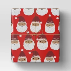 40” 125 Sq Ft Christmas Roll Wrap Medium Skin Tone Santa - Wondershop™