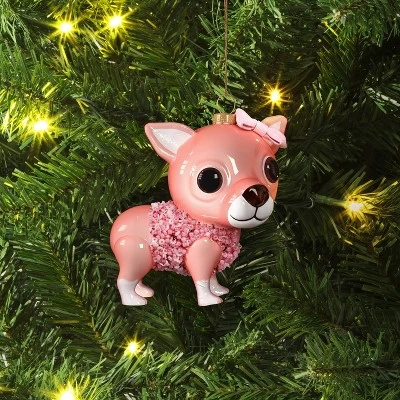 Christmas Glass Pink Chihuahua Ornament - Wondershop™ 3 Christmas Glass Pink Chihuahua Ornament - Wondershop™