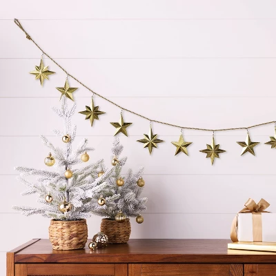 72" Christmas Gold Star Garland - Wondershop™ 3 72" Christmas Gold Star Garland - Wondershop™