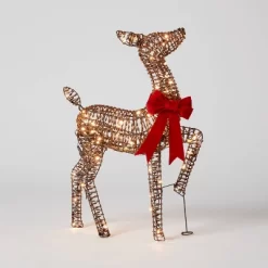 LED Faux Rattan Fawn With Red Bow Christmas Novelty Sculpture Light - Wondershop™ -Christmas Decorations Shop GUEST caf29859 95fb 465f a9bb 06e905b02379