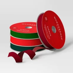 4 Pk Christmas Velvet Ribbon Gift Packaging Accessories Red/Green - Wondershop™ 5 4 Pk Christmas Velvet Ribbon Gift Packaging Accessories Red/Green - Wondershop™ -Christmas Decorations Shop GUEST cd4f55cc 75bb 4c76 a54f 41ba1338c4f3