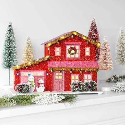Christmas Glitter House Red - Wondershop™ 3 Christmas Glitter House Red - Wondershop™